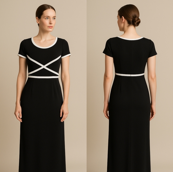Reggio Dresses & Skirts - Vintage 1990s Reggio Black Maxi Dress  Luxury Cocktail Gown Size 6  Retro Design